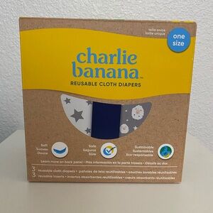 Charlie Banana Cloth Diapers, One Size, w/Absorbent Inserts Counting Sheep,3pk